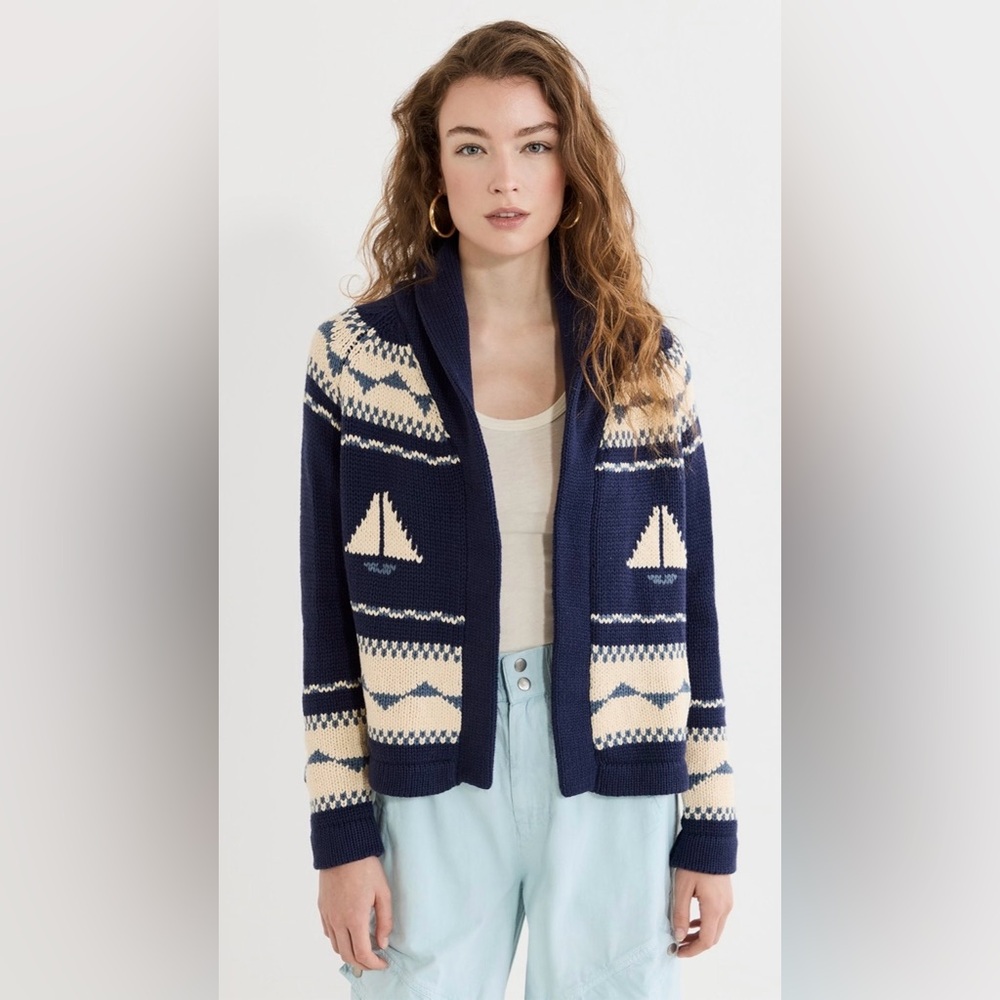 THE GREAT. The Sailboat Lodge Cardigan, Size 1!